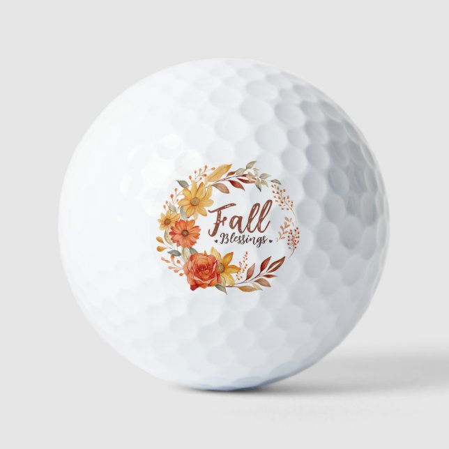 Balles De Golf Bénédictions d'automne florales (Recto)