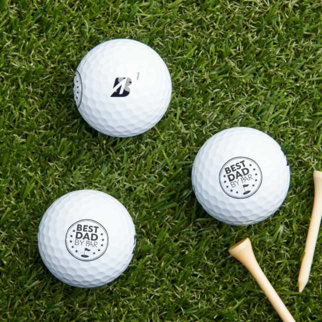 Balles De Golf Best Dad By Par Golf Badge Design (Herbe in situ)