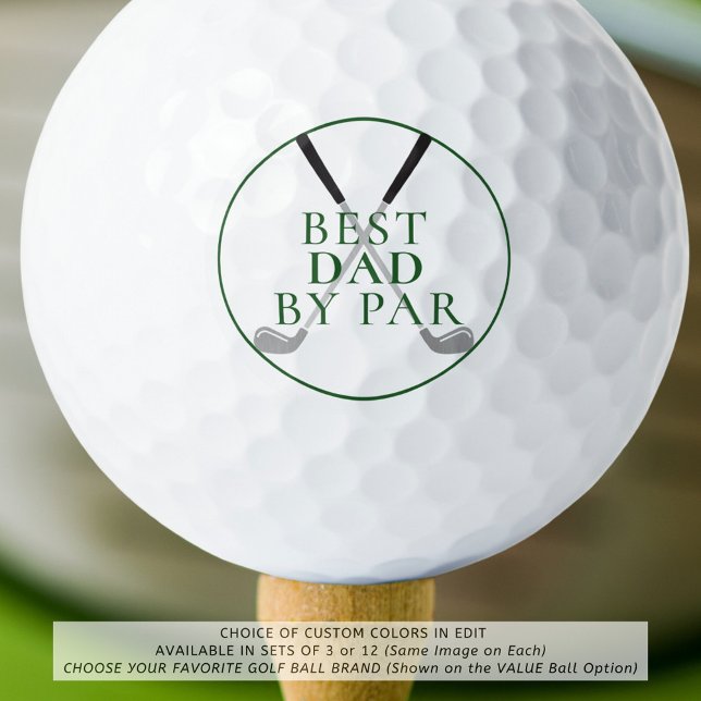 Balles De Golf BEST DAD BY PAR PAR Funny Green Golf Clubs (Créateur téléchargé)