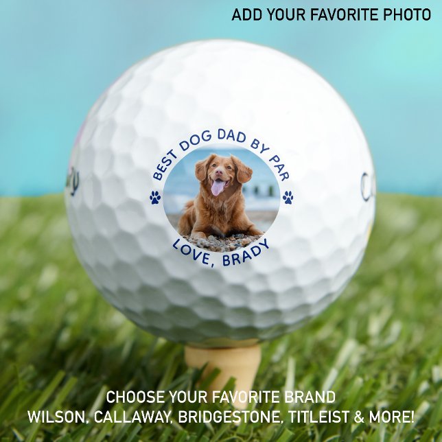 Balles De Golf Best DOG DAD Par Par Par Customisé Photo Empreinte (Créateur téléchargé)