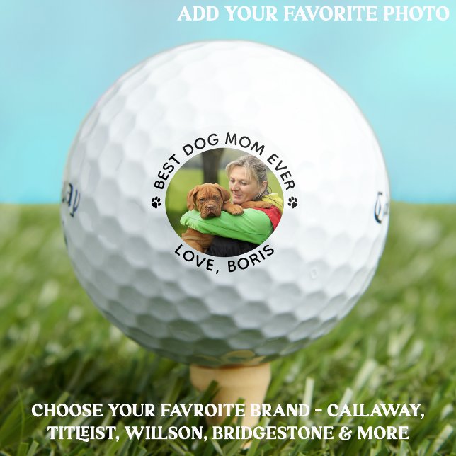 Balles De Golf Best DOG MOM Jamais Personnalisé Pet Photo Callawa (Créateur téléchargé)