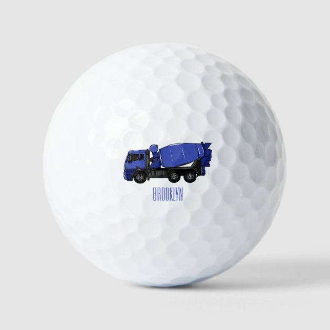 Balles De Golf Béton mélange camion de transport caricature (Recto)