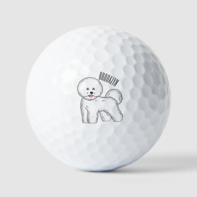 Balles De Golf Bichon frise dog dessin animé (Recto)
