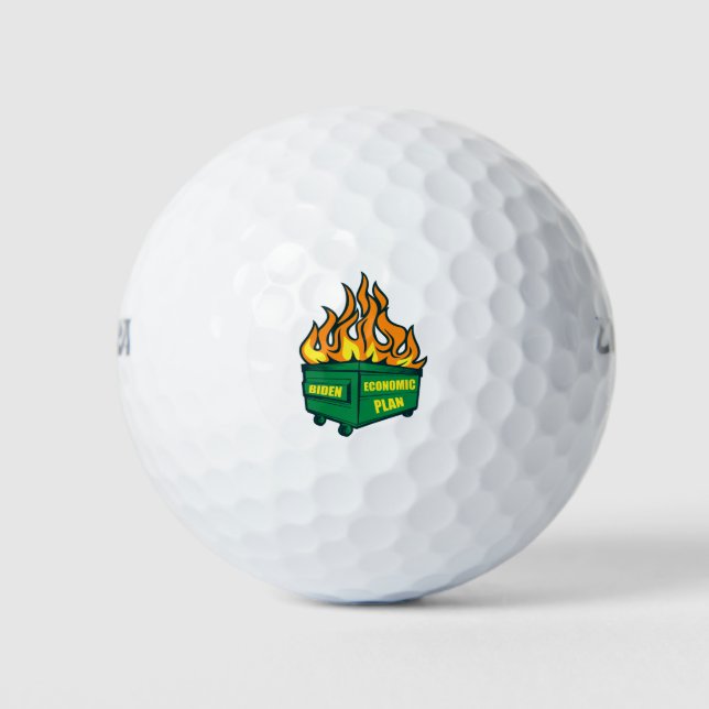Balles De Golf Biden Economic Plan Dumpster Fire (Devant)