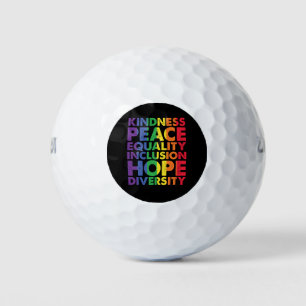 Balles De Golf Bienveillance Paix Égalité Amour Inclusion Espoir