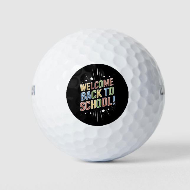 Balles De Golf Bienvenue Retour à l'école Enseignant Premier jour (Devant)