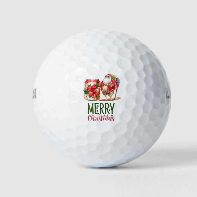 Balles De Golf Bière de Noël d'été pour golfeurs de père Noël (Devant)