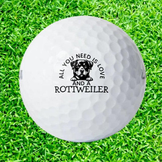 Balles De Golf  Birthday Gift for Rottweiler (Surprise a Rottweiler lover with unique golf balls featuring adorable designs.)