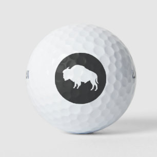 Balles De Golf Bison blanc Silhouette animal sauvage