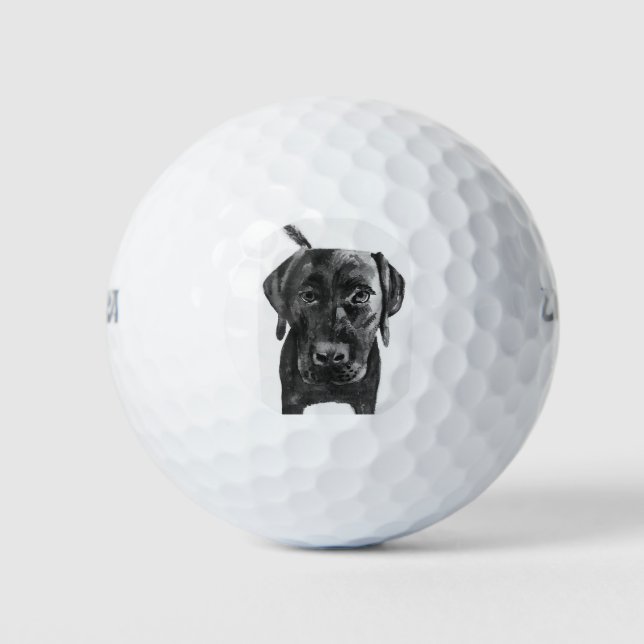 Balles De Golf Black Lab Labrador Dog Golf Ball (Devant)