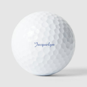 Balles De Golf Bleu Blanc Plaine Élégant Moderne Calligraphie Nom