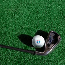 Balles De Golf Bleu corail mignon initiale D monogrammée