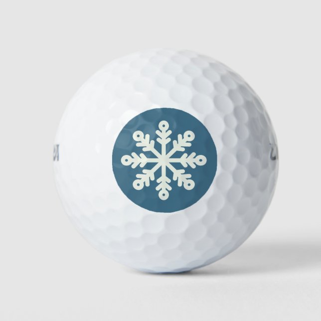 Balles De Golf Bleu et blanc Noël Snowflake Golf Balls (Devant)