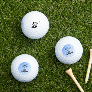 Balles De Golf Blue Swirls 60 ans anniversaire
