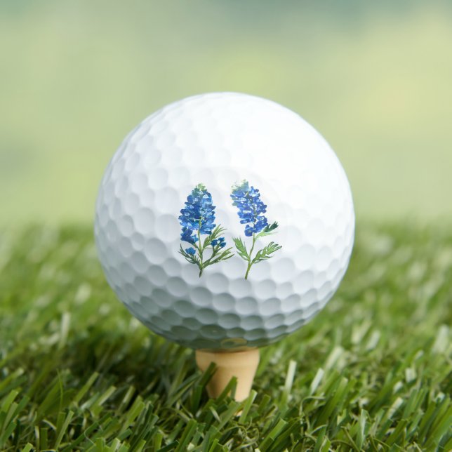 Balles De Golf Bluebonnets Texas Blue Floral Golfer aquarelle (T-shirt Insitu)