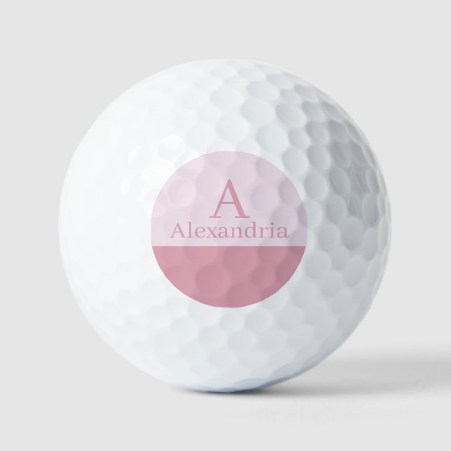 Balles De Golf Blush Dusty Pink Monogram Initial Name Minimal (Recto)
