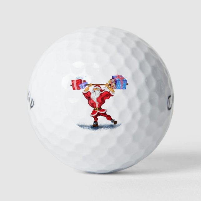 Balles De Golf Bodybuilder Père Noël Funny Christmas Golf Balls (Devant)