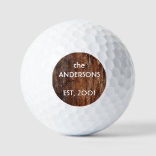 Balles De Golf Bois rustique ancien personnalisé