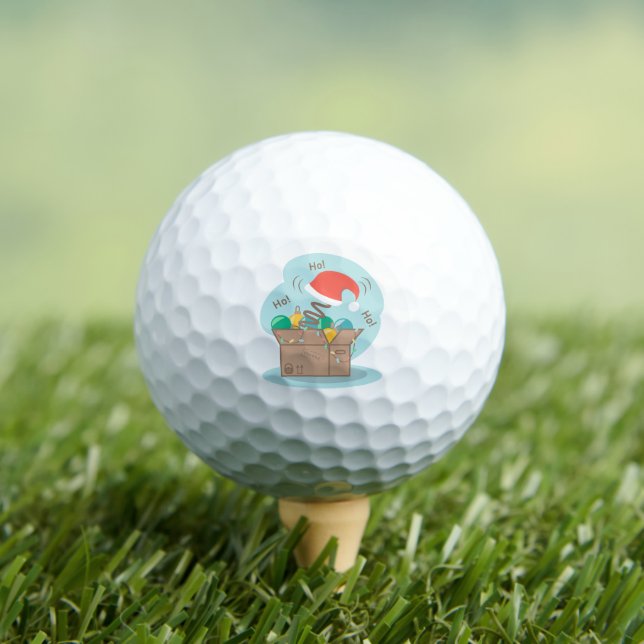 Balles De Golf Boite artisanale avec décoration de Noël et chapea (T-shirt Insitu)
