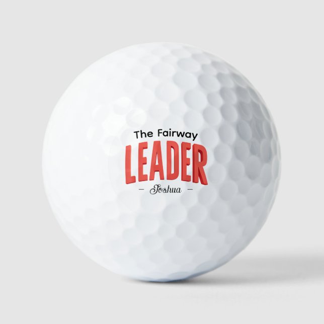 Balles De Golf Bold Red LEADER Text Graphic  (Recto)