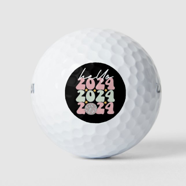 Balles De Golf Bonjour 2024 Super Bonne année Noël (Devant)