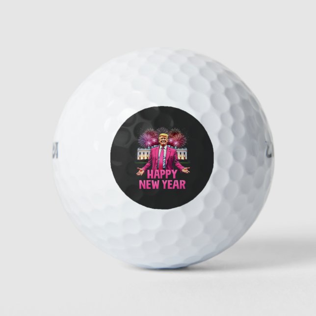 Balles De Golf Bonne année Eve Trump Résolution 2025 (Devant)
