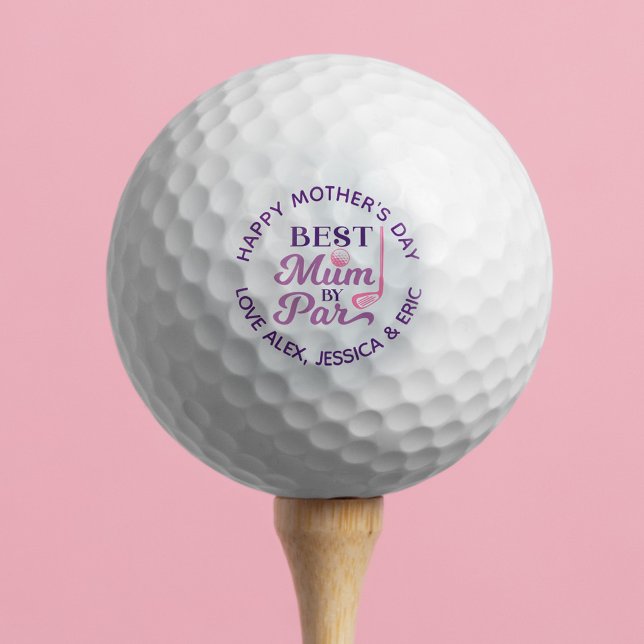Balles De Golf Bonne Fête des Mères Meilleure maman Par Par Perso (Happy Mother's Day Best Mum By Par Personalized Golf Balls)