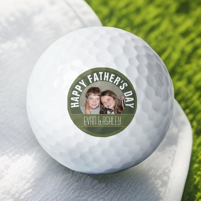 Balles De Golf Bonne Fête des pères - Modèle photo personnalisé - (Add Your Name to this Personalized Golf Ball)