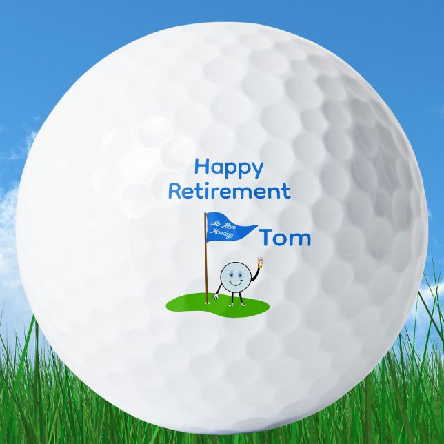 Balles De Golf Bonne retraite Golf Ball Cartoon Holding Bière (Créateur téléchargé)