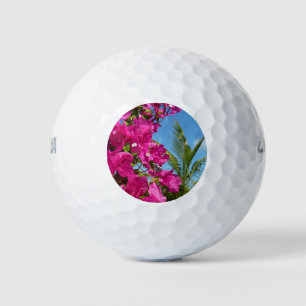 Balles De Golf Bougainvilliers et palmiers paysage tropical