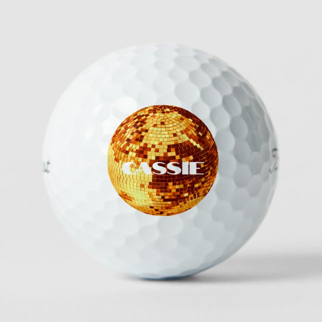 Balles De Golf Boule de disco rétro brillant parties scintillant  (Recto)