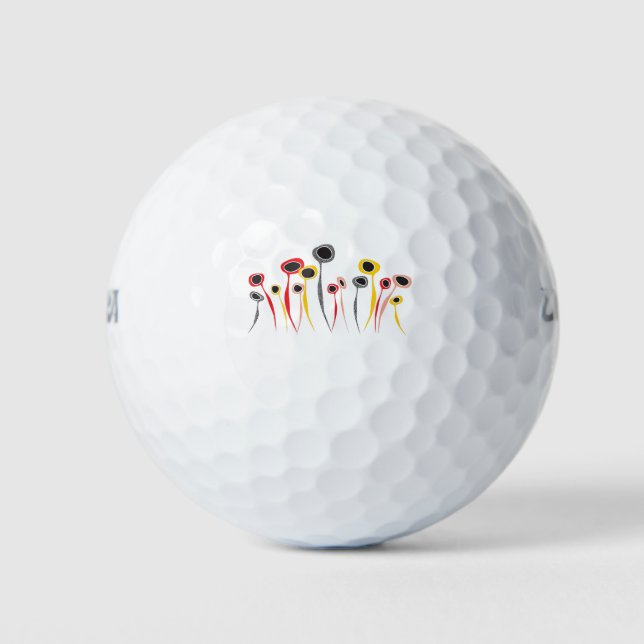 Balles De Golf Boule de golf des Fleurs Rétro (Devant)
