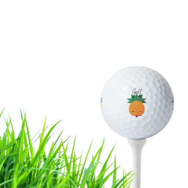 Balles De Golf Boule de golf Tropical Kawaii Pineappi Fruit Dista (Créateur téléchargé)