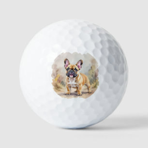 Balles De Golf Bouledogue Français Brun Fauve Mignon Chien French