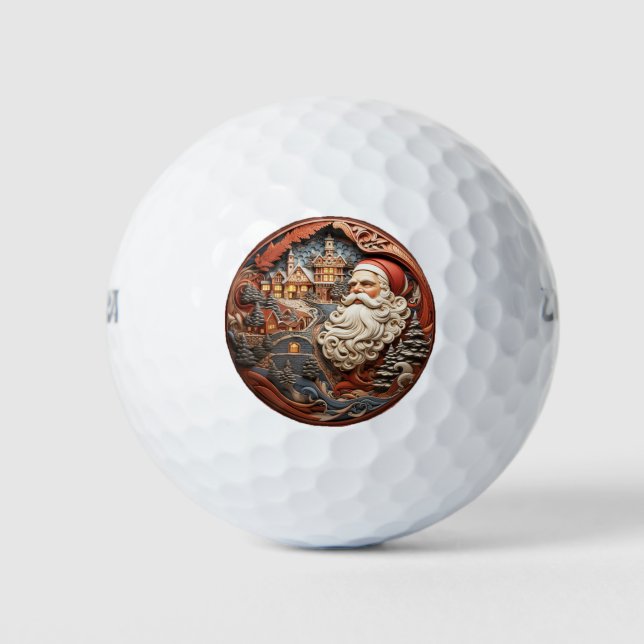 Balles De Golf Boules de golf 3D père Noël (Devant)