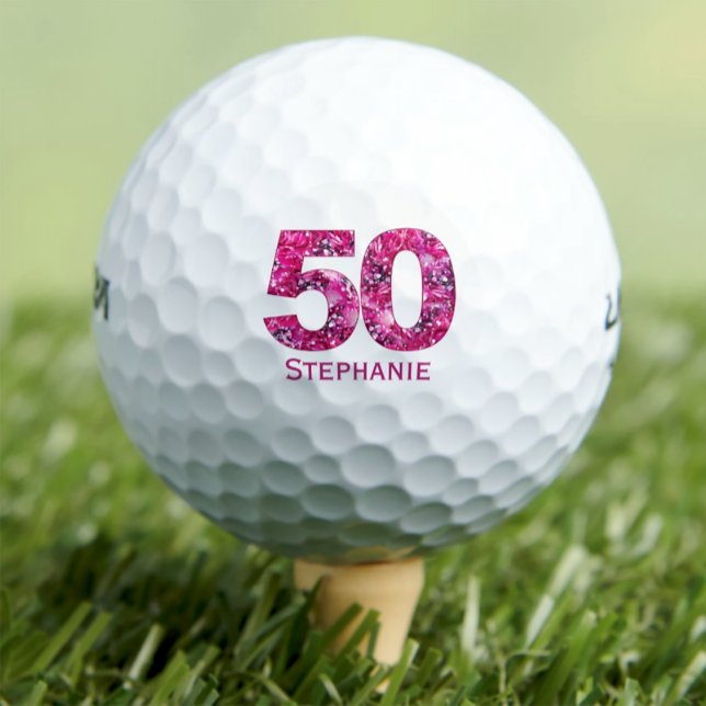 Balles De Golf Boules de golf 50e anniversaire moderne initiales  (Créateur téléchargé)
