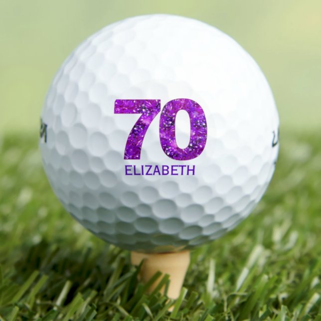 Balles De Golf Boules de golf 70e anniversaire moderne violet ini (Créateur téléchargé)