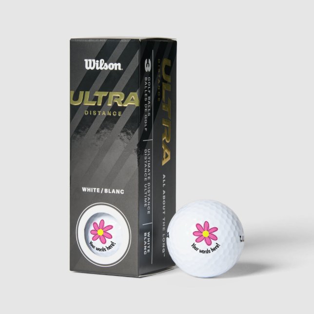 Balles De Golf Boules de golf à fleurs roses personnalisées (Emballage)