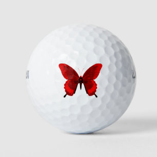 Balles De Golf Boules de golf des papillons rouges