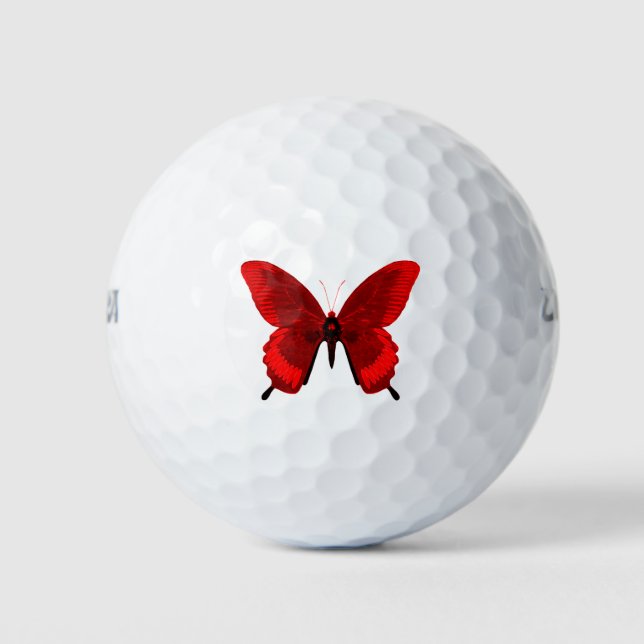 Balles De Golf Boules de golf des papillons rouges (Devant)