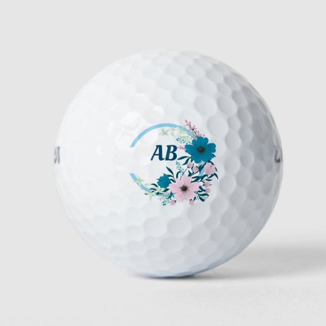 Balles De Golf Boules de golf Floral Monogram (Devant)