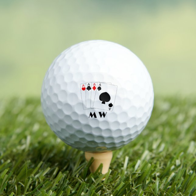 Balles De Golf Boules de golf Monogramme Quatre As Design (T-shirt Insitu)