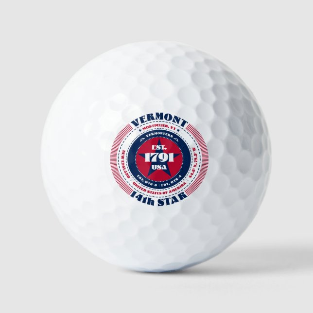 Balles De Golf Boules de golf Patriotic Gift du Vermont (Recto)