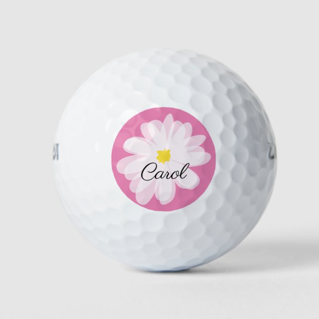 Balles De Golf Boules de golf personnalisées avec fleur marguerit (Devant)