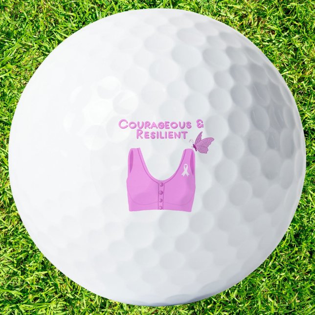 Balles De Golf Bra de cancer du sein courageux et résilient (Créateur téléchargé)