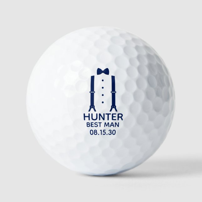 Balles De Golf Bretelles de garçon d'honneur avec nœud papillon (Recto)