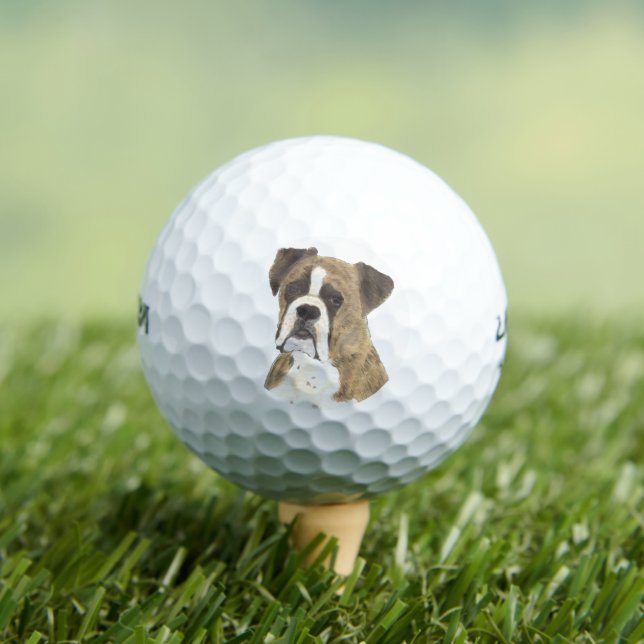 Balles De Golf Brindle et chien blanc de la boîte (T-shirt Insitu)