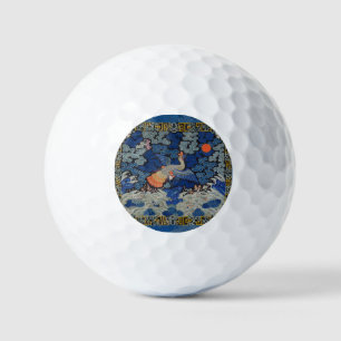 Balles De Golf Broderie chinoise bleu d'oiseau Vintage