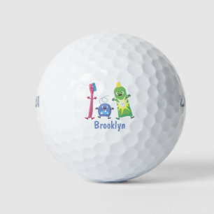 Balles De Golf Brosse à dents mignonne dentifrice dentaire soie d