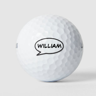 Balles De Golf Bulle de dialogue avec monogramme de nom personnal